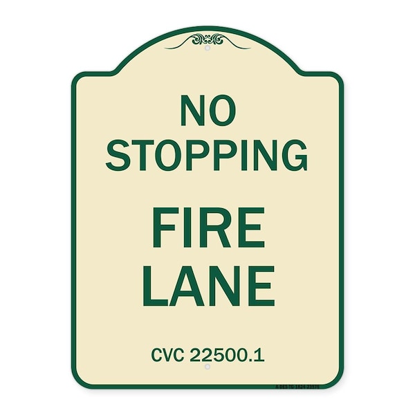 No Stopping Fire Lane Refer to CVC 22500.1 Heavy-Gauge Aluminum Sign, 24" x 18", TG-1824-23576
